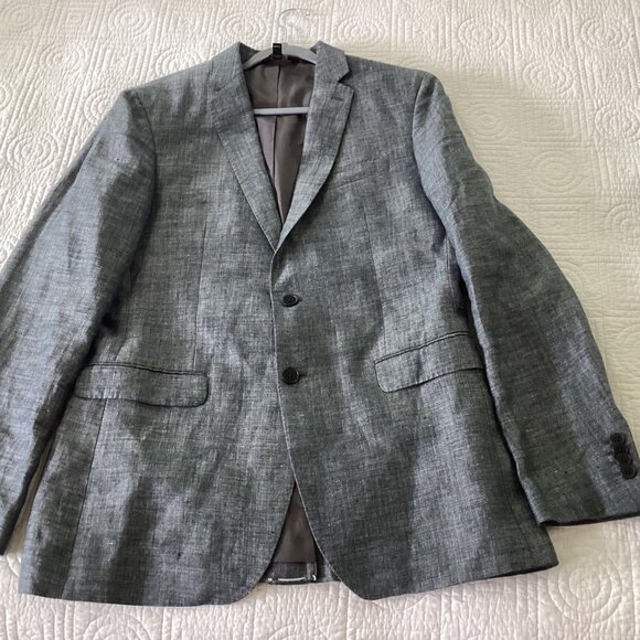 BANANA REPUBLIC 100% Linen Blazer, Men's 40L Grey Slim Fit - Picture 13 of 13
